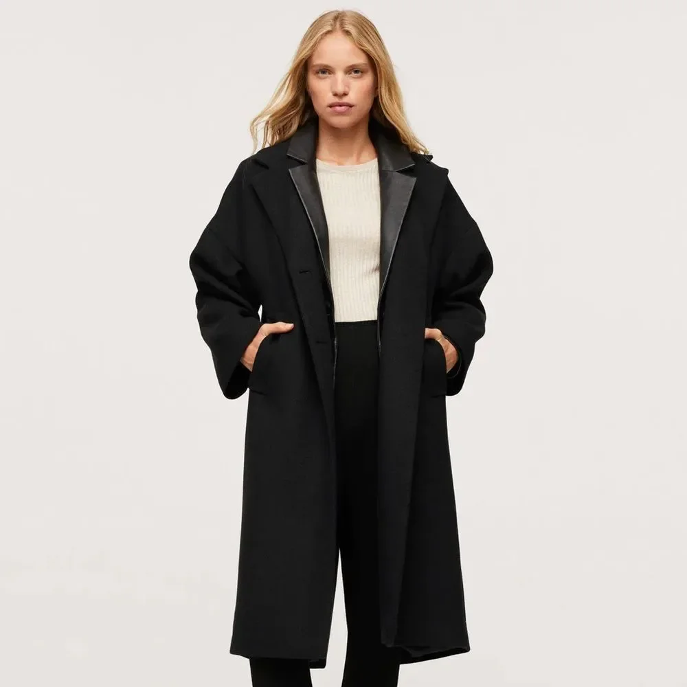 Mango Wool Blend Coat Black New - Picture 12 of 12